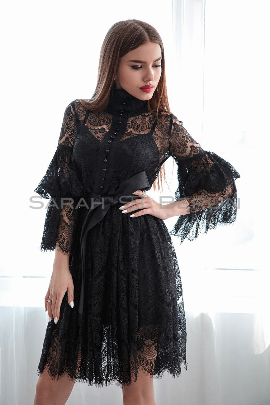Lace dress above knees