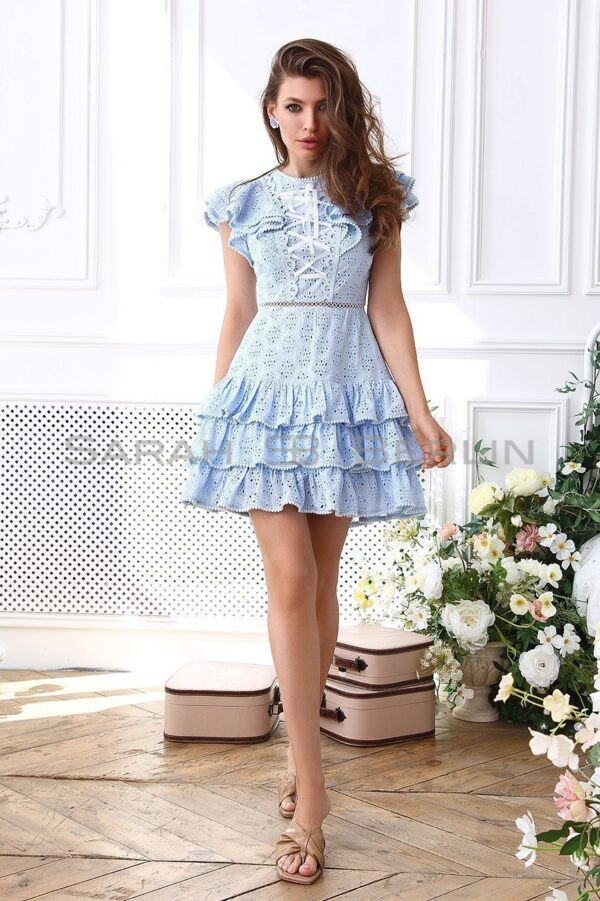 Gloria lace-up dress with wings and lacing