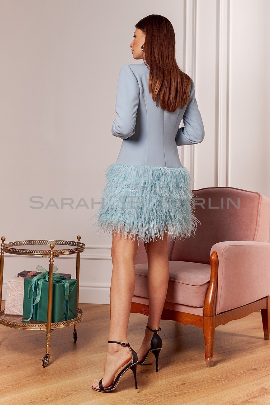 Dress jacket with feathers