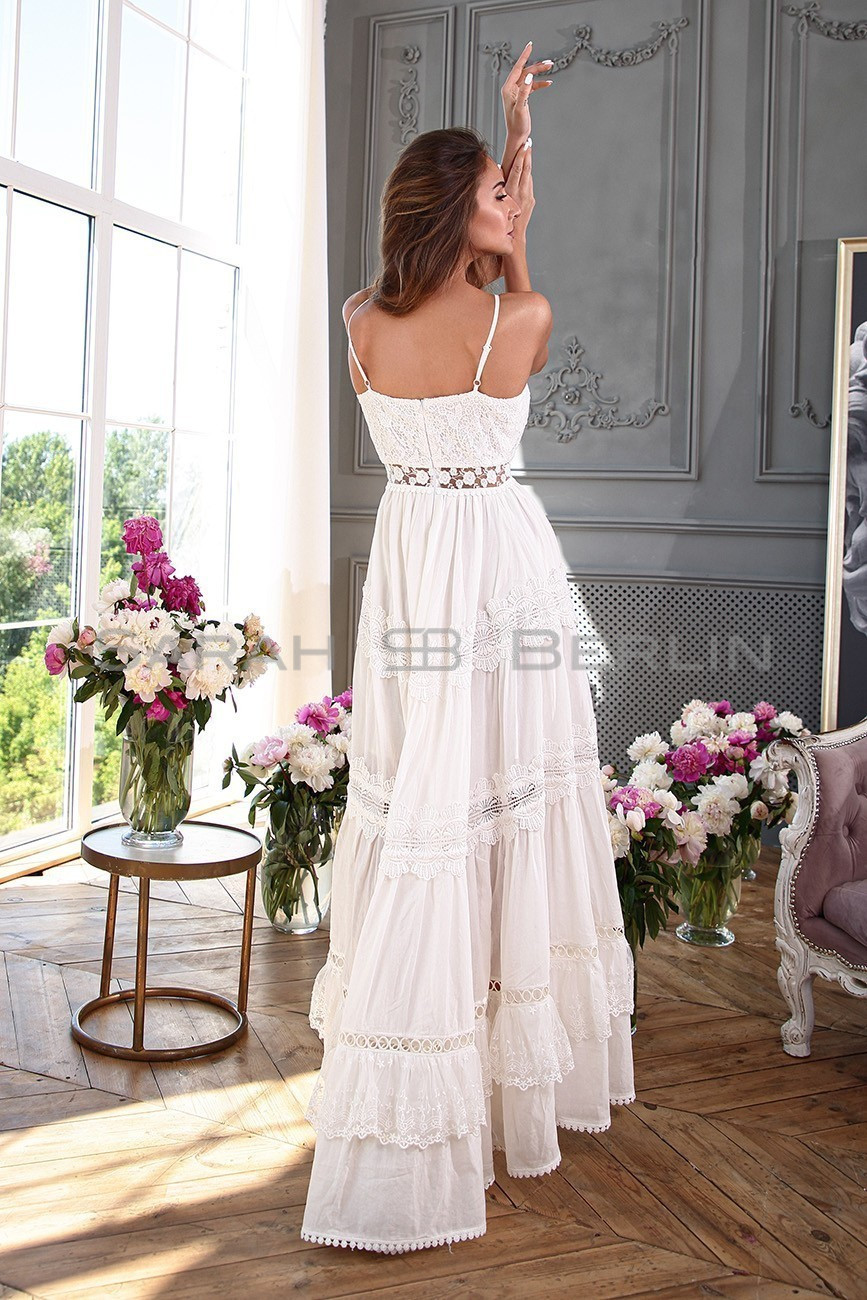 Sundress with high waist with lace