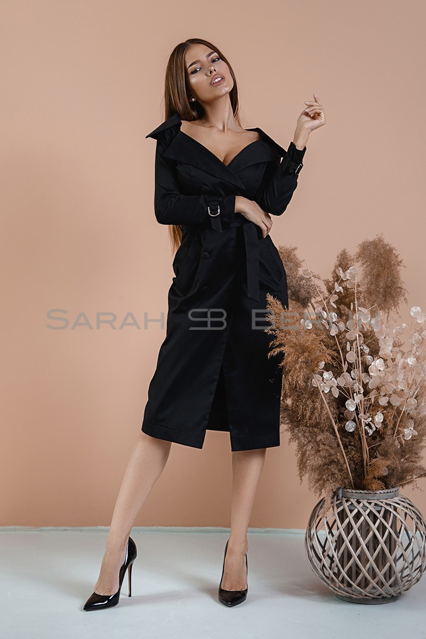 Dress trench with sleeves