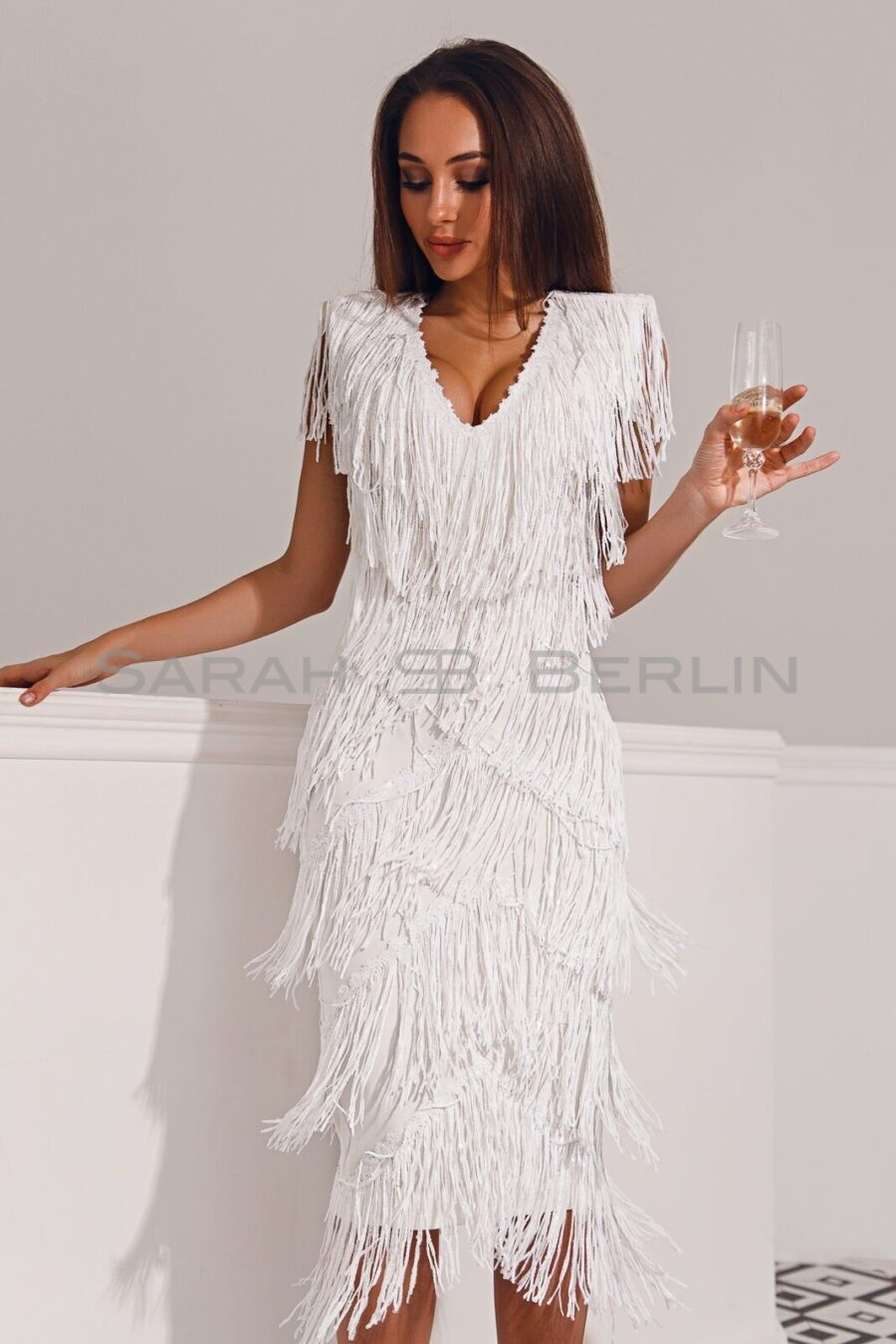 Chicago dress with sequin fringe