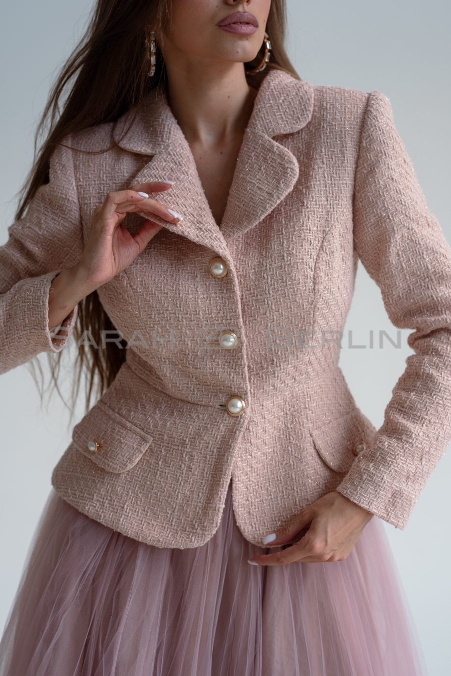 Tweed jacket with peplum