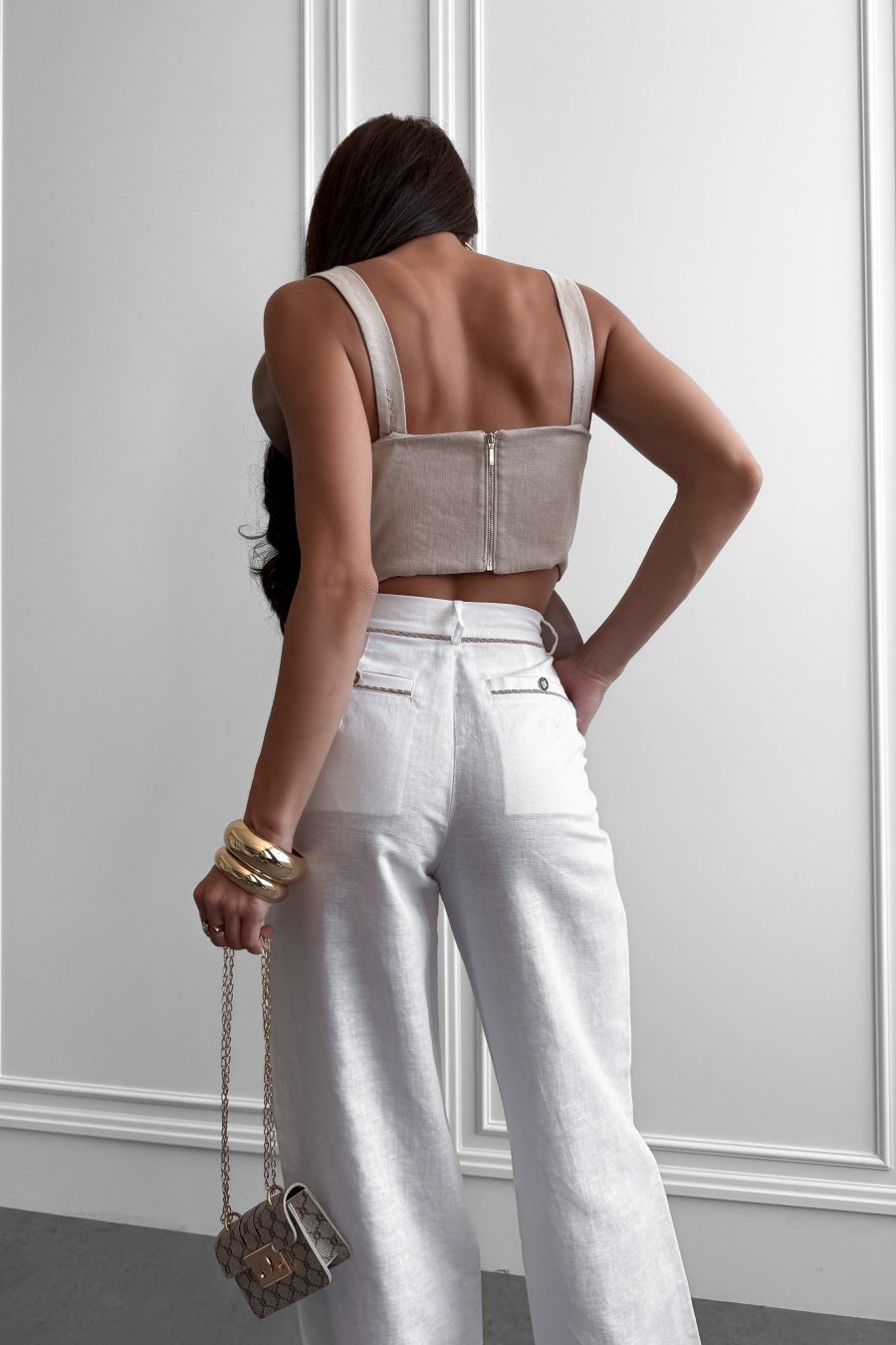 Linen Crop Top Orchid