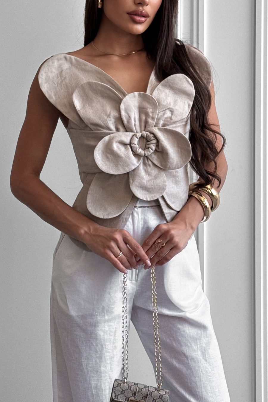 Linen Crop Top Orchid