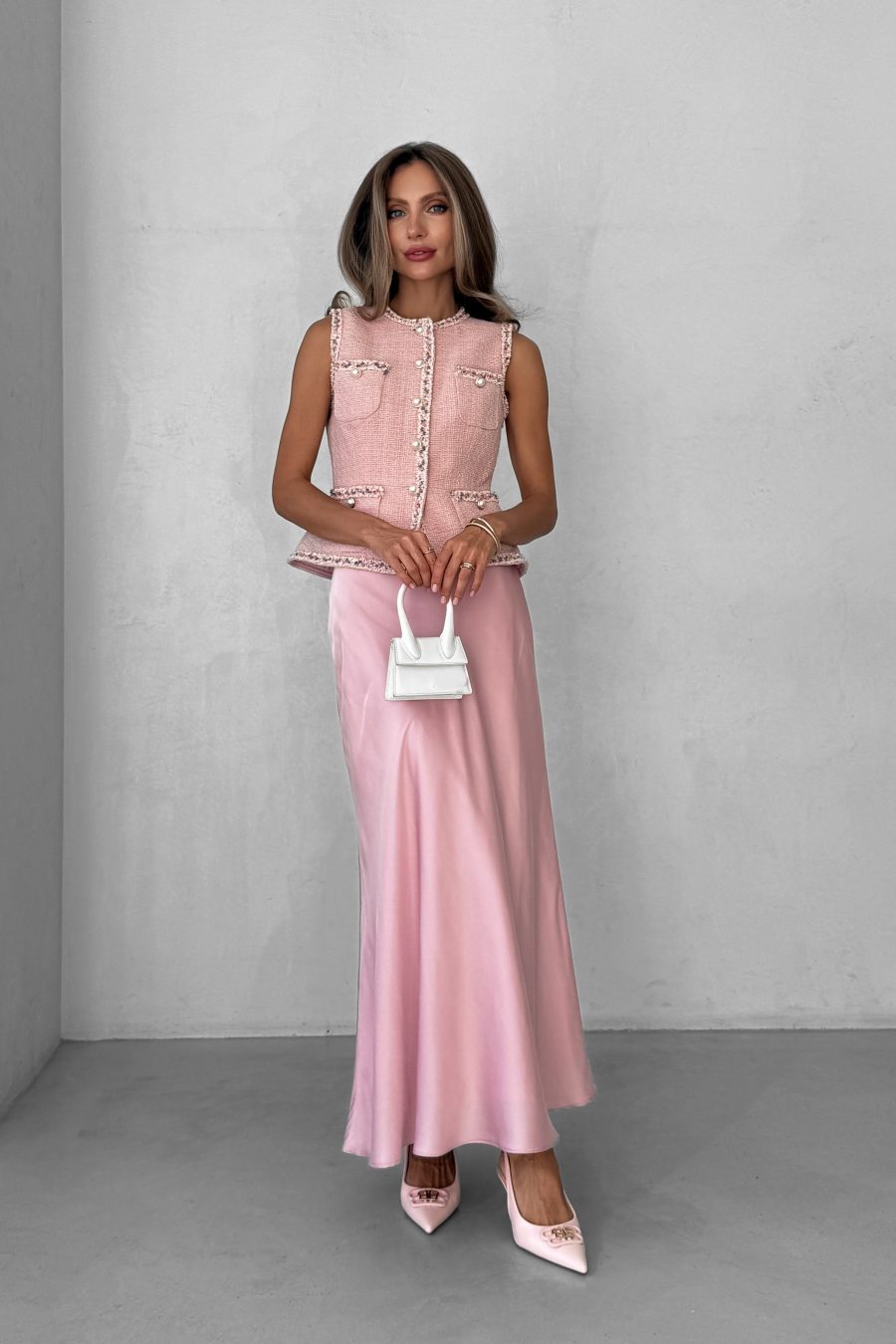 Long skirt made of natural silk