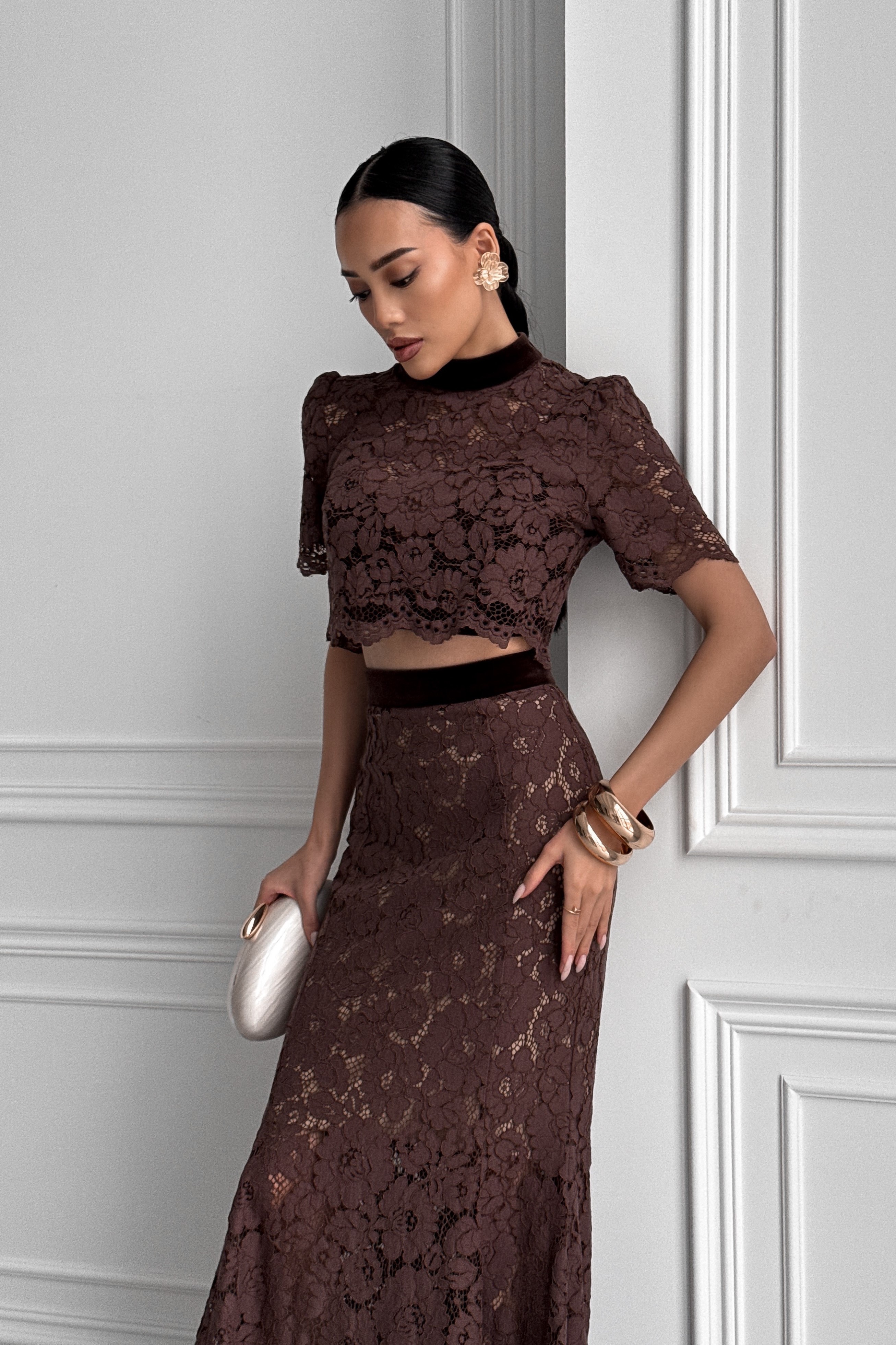 IMG_2674-2 Кружевной костюм тройка: юбка, топ и майка