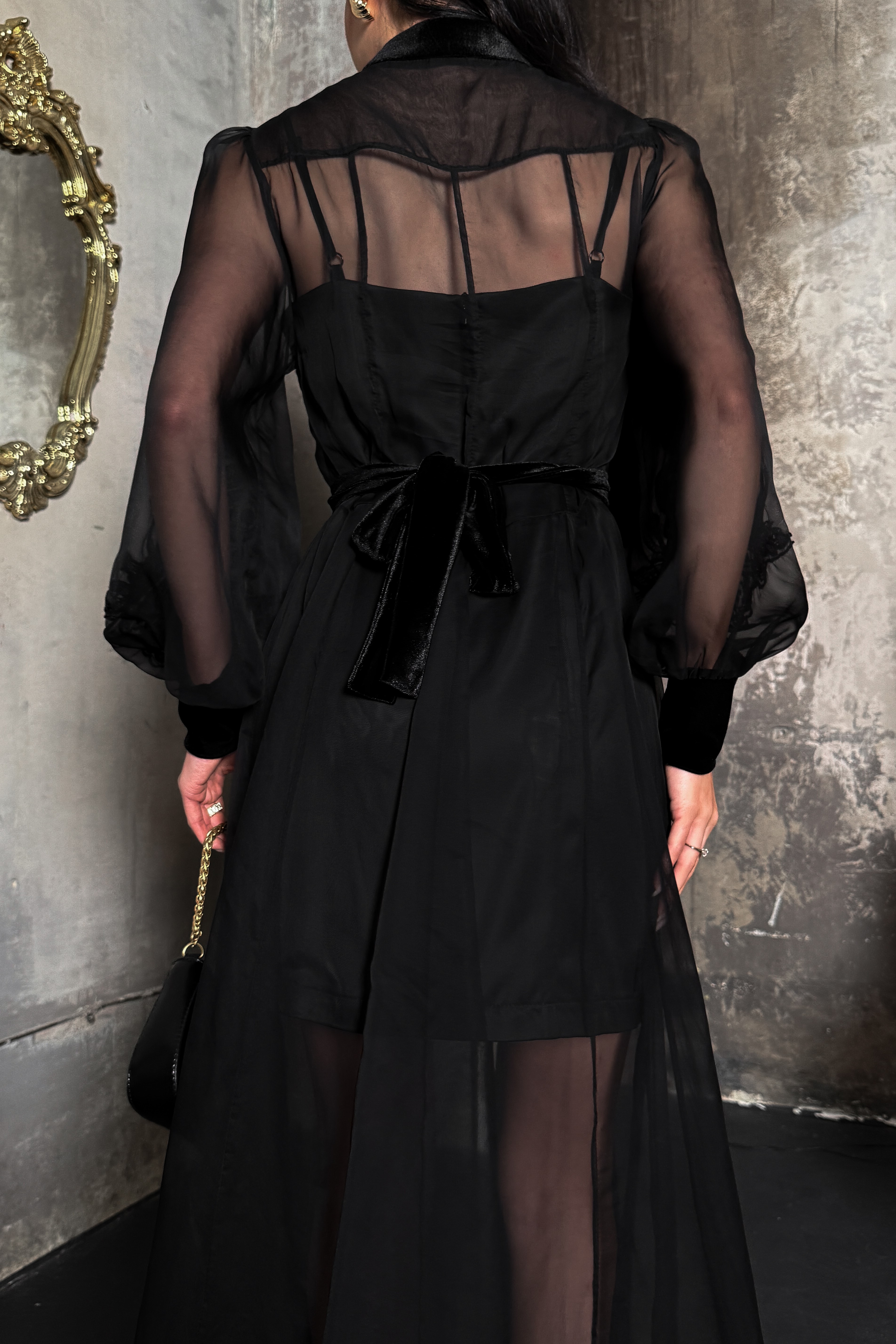 IMG_4040-2 Вечерний комплект с жемчугом, из натуральной шелковой органзы и нижнего платья на бретелях