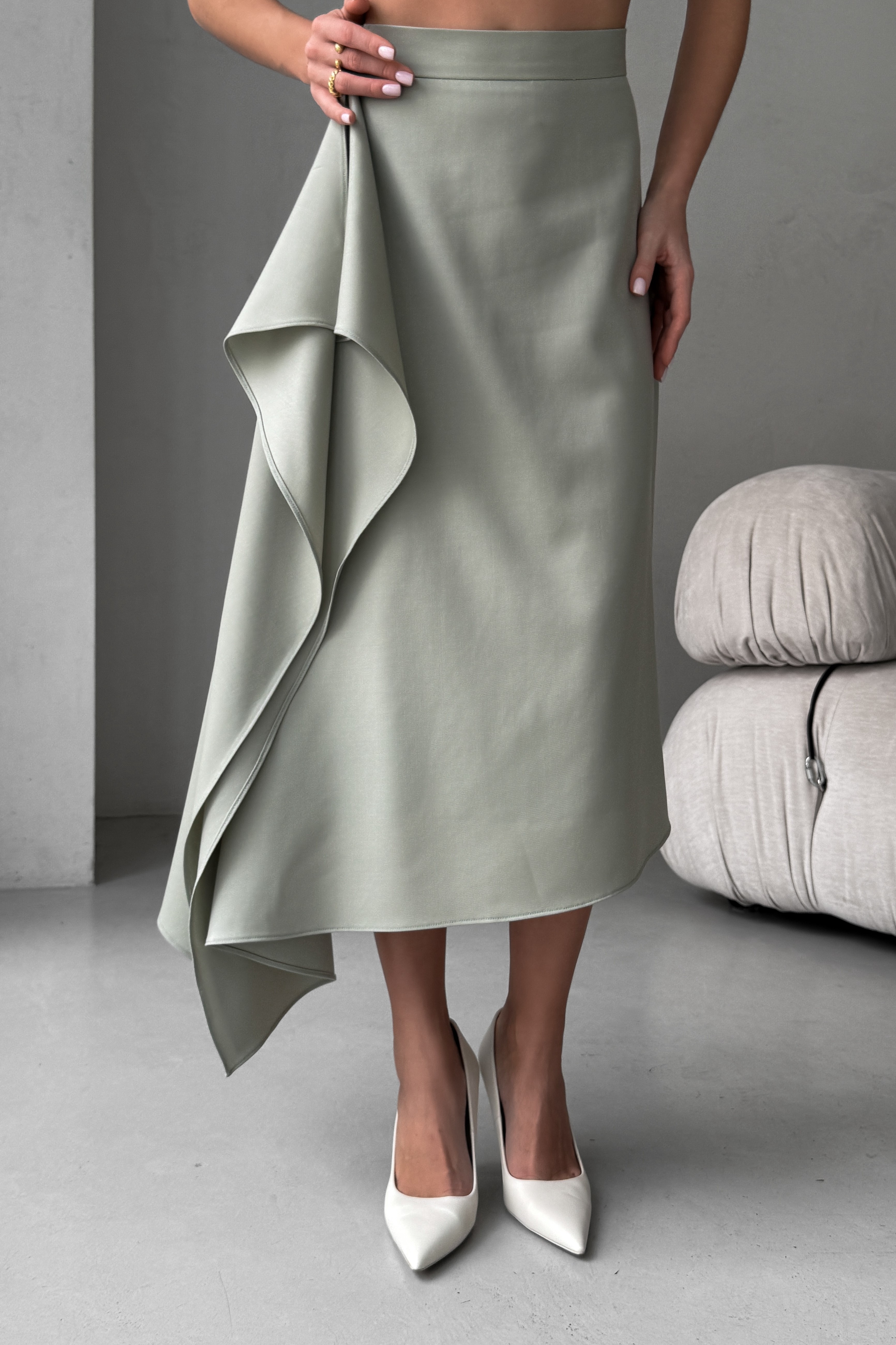 IMG_7806-2 Юбка трапеция с воланами и разрезом сбоку